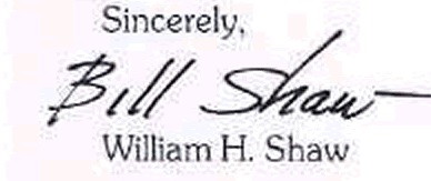 Bill Shaw signature