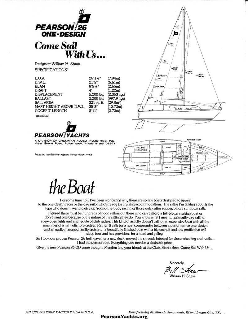 sailboat data pearson 26