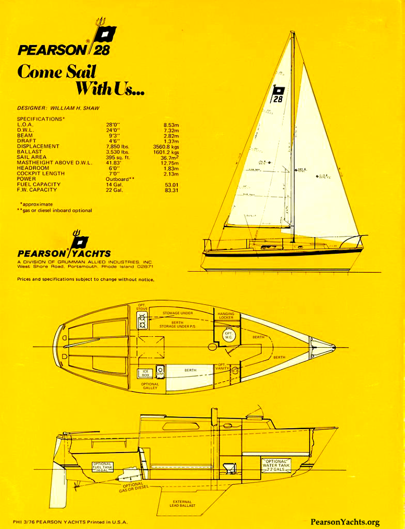 pearson 28 sailboat data