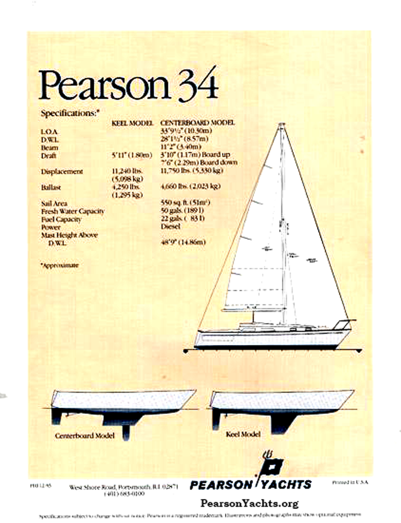 pearson 34 sailboat data